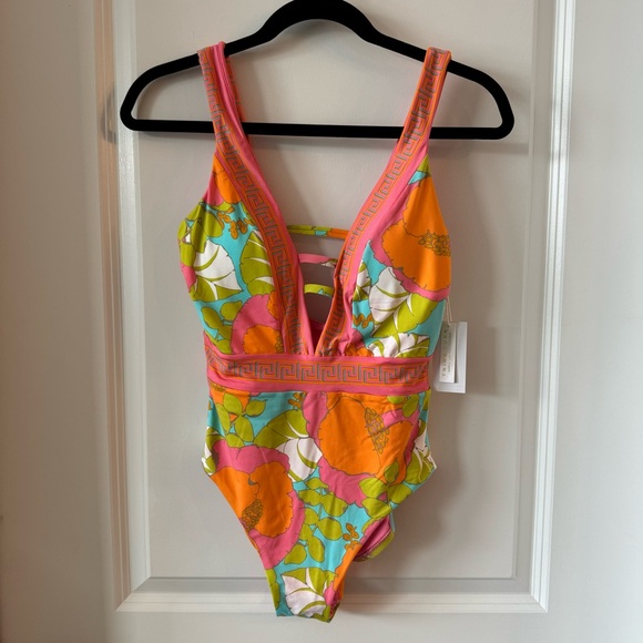 New Trina Turk Playa De Flor Plunge One Piece Swimsuit